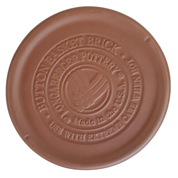 Longaberger Pottery Basket Weave Button Basket Warming Brick Bread #30198 - Picture 1 of 7